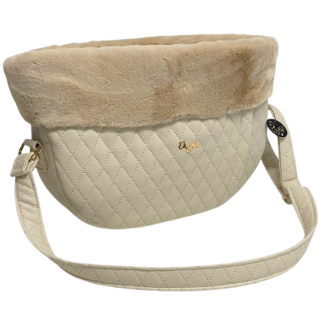 Eco Fur Walking Bag Square Ivory