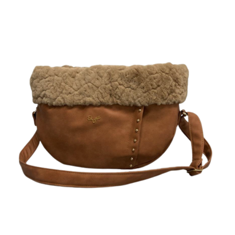 Eco Fur Walking Bag Ambra+curly Camel