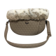 Eco Fur Walking Bag Square Taupe+Tiger