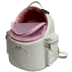 Back/Front /Car EggPack + Pockets Crocco White+Pink