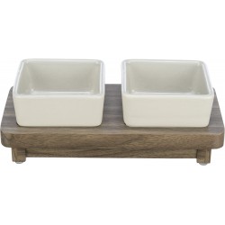 City Style Set Di Ciotole In Ceramica/Mdf