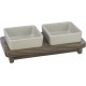 City Style Set Di Ciotole In Ceramica/Mdf