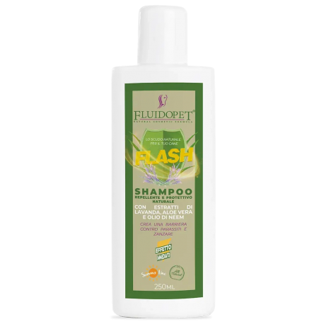 FluidoPet Flash shampoo naturale per cani e gatti.